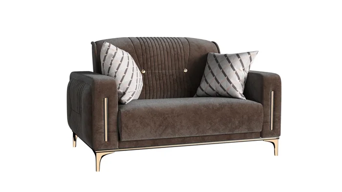 Ottomanson Angel Collection Upholstered Convertible Loveseat with Storage