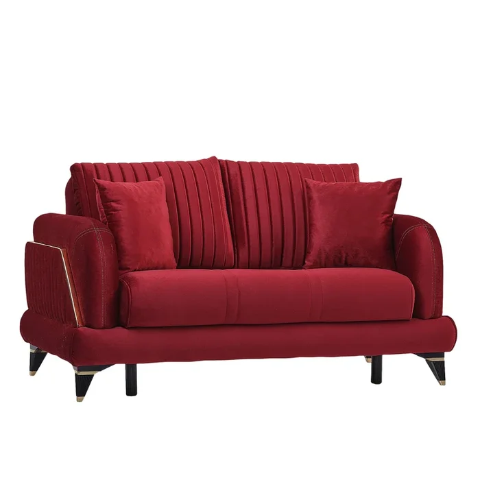 Ottomanson Ruby Collection Upholstered Convertible Loveseat with Storage