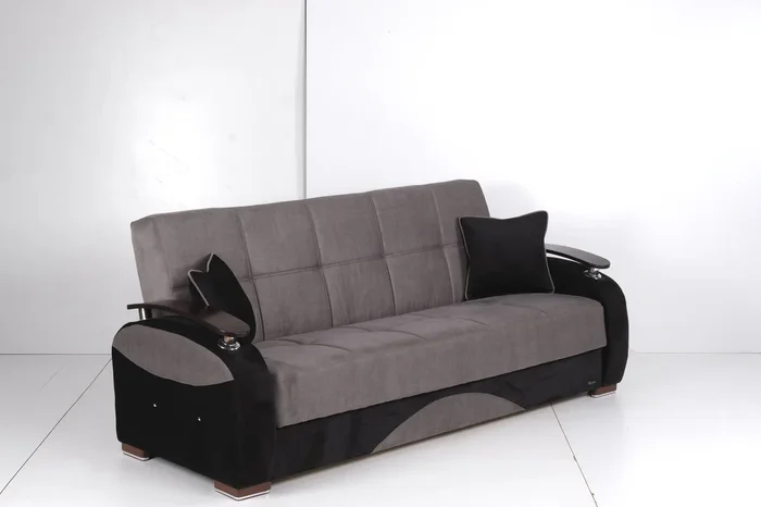 Ottomanson Yafah Collection Upholstered Convertible Sofabed with Storage
