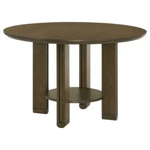 Ottowa 47-inch Round Wood Dining Table With Shelf Brown