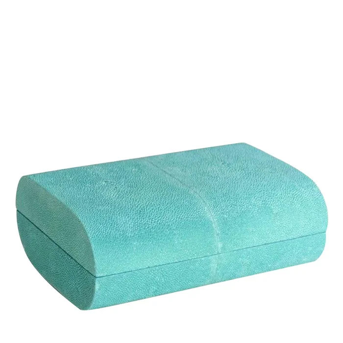 Oval-Sided Turquoise Galuchat Box