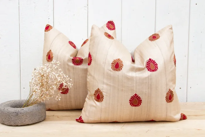 Pair of Paisley Silk Pillows