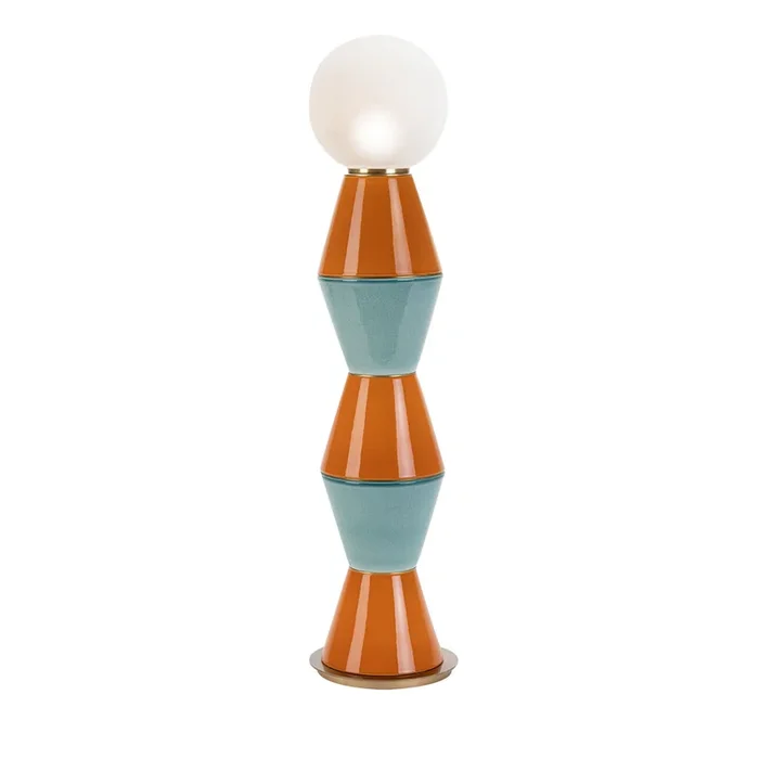 Palm Large Aquamarine and Orange Table Lamp
