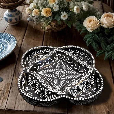 Patagonia Talavera Appetizer Plate – Black & White