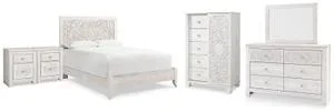 Paxberry Queen Panel Bed, Dresser, Mirror, Chest and 2 Nightstands