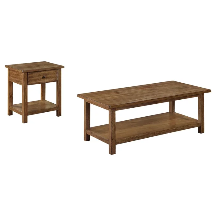 Payne 2-Piece Coffee and 1-drawer End Table Set Brown
