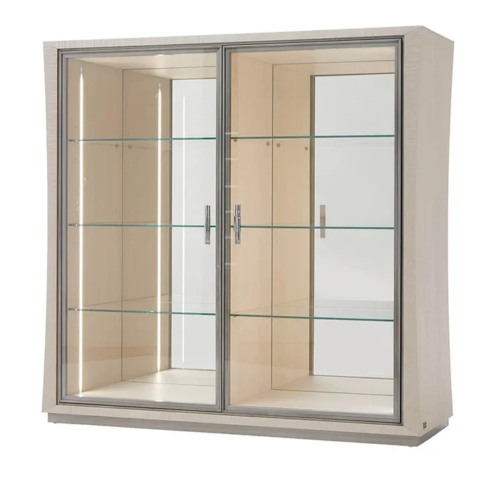 Pearl 2-Door Figured Sycamore Display Cabinet