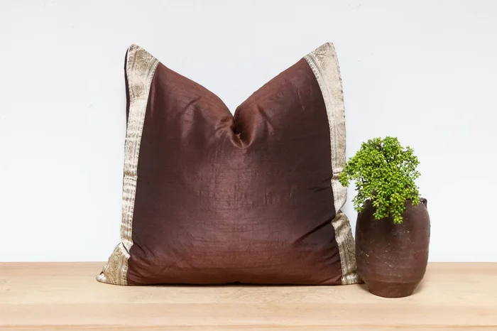 Pecan Festive Silk Euro Pillow Cover