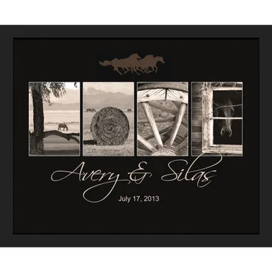 Personalized Western “Love” Framed Canvas – Small