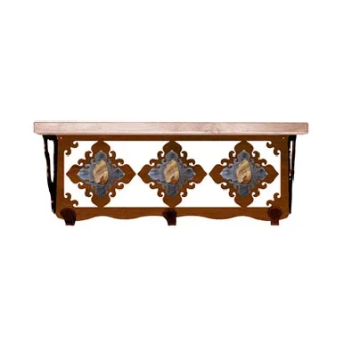 Picture Jasper Stone 20 Inch Pine Hook Shelf