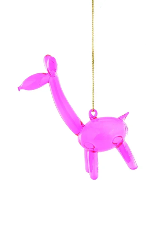 Pink Balloon Giraffe Ornament