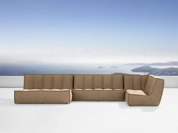 Porto Outdoor Four-Piece Large Chaise Sectional