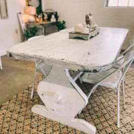 Primitive Inspired Trestle Dining Table | SHIPS FREE