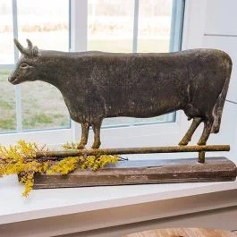 Primitive Rustic Tabletop Cow