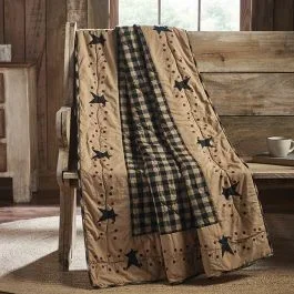 Primitive Star Quilted Farmhouse Throw