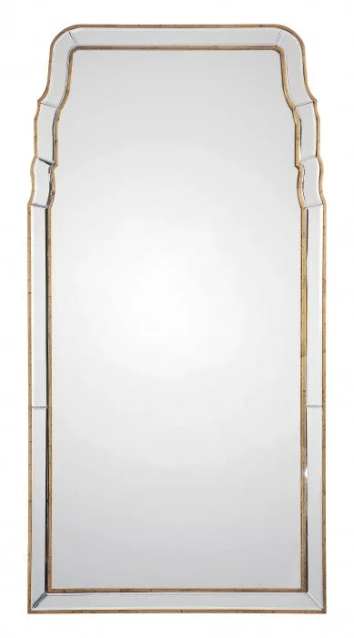Queen Anne Mirror – Distressed Gold Leaf