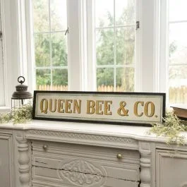 Queen Bee Wood Sign