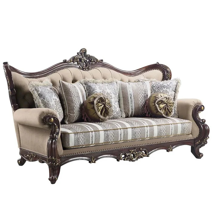 Ragnar 92″L Linen Sofa with 7 Pillows