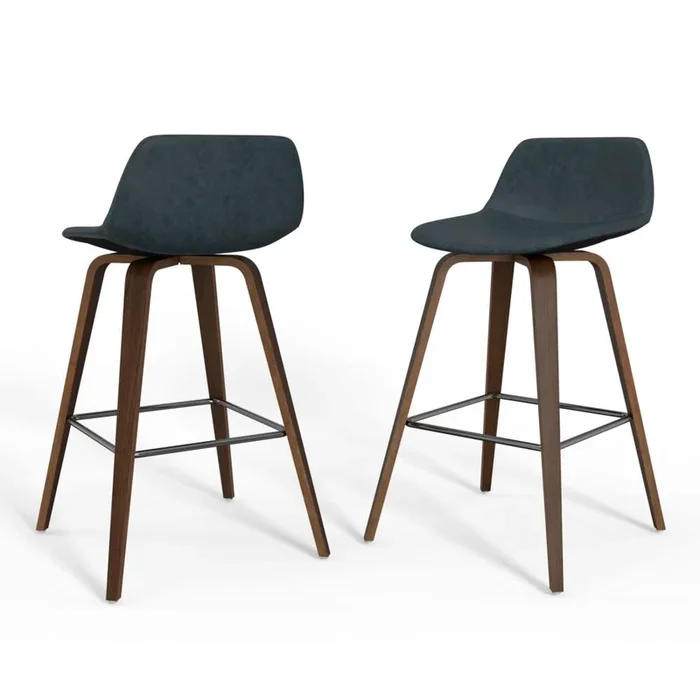 Randolph Bentwood Counter Height Stool (Set of 2) in Distressed Blue
