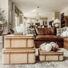 Rattan Woven Decorative Trunks Set of 3