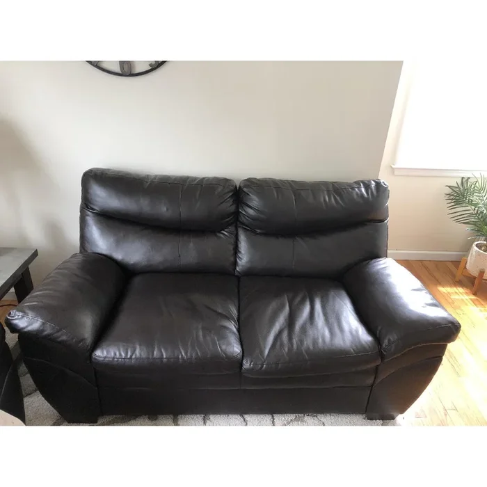 Raymour & Flanigan Soho Leather Espresso Loveseat