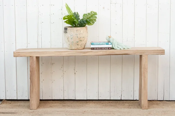 Reclaimed Old Beam Top Console Table