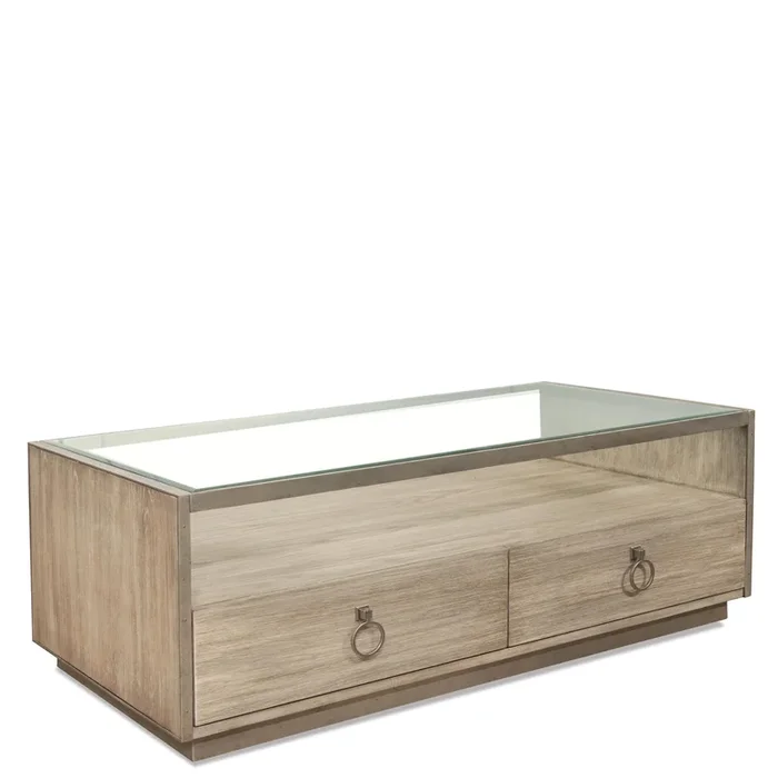 Rectangle Cocktail Table with Beveled-Edge Glass Top
