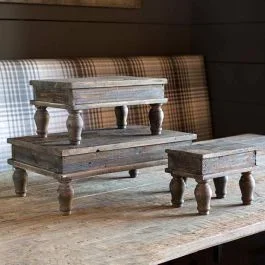 Rectangular Rustic Table Risers Set of 3