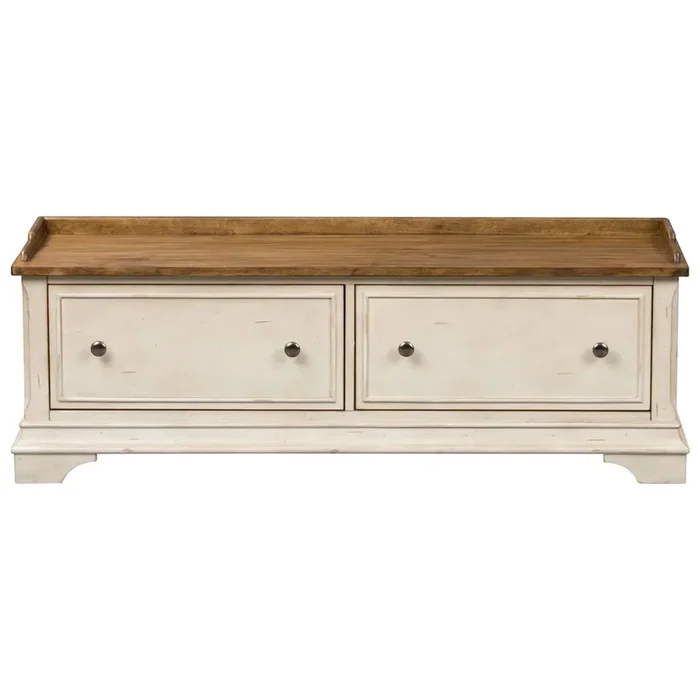 Relaxed Vintage Hall Bench with Storage