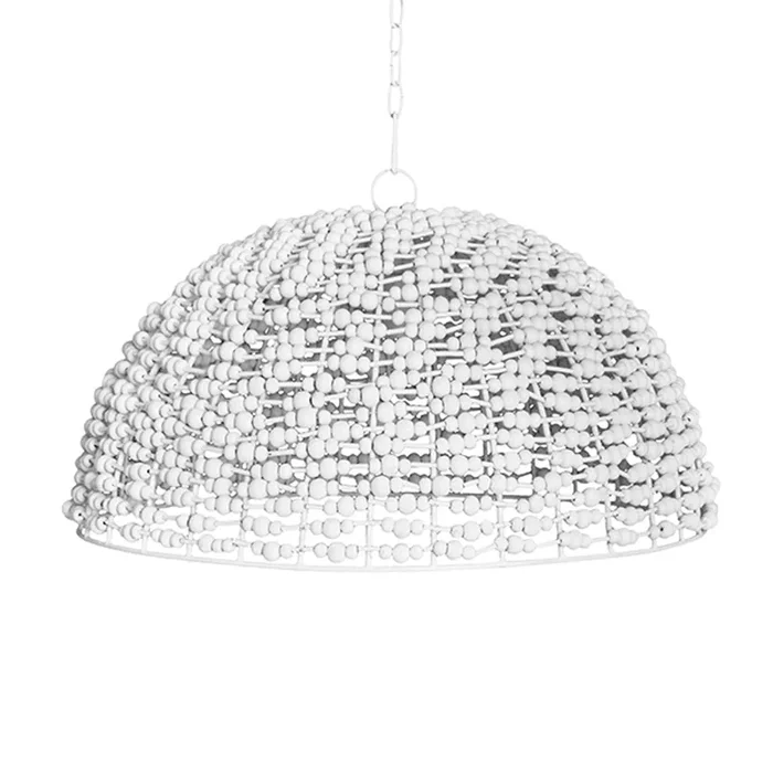 Remy Pendant Wrapped with Whitewash Wood Beads