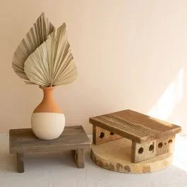 Repurposed Wood Ship Ladder Display Riser Set of 2