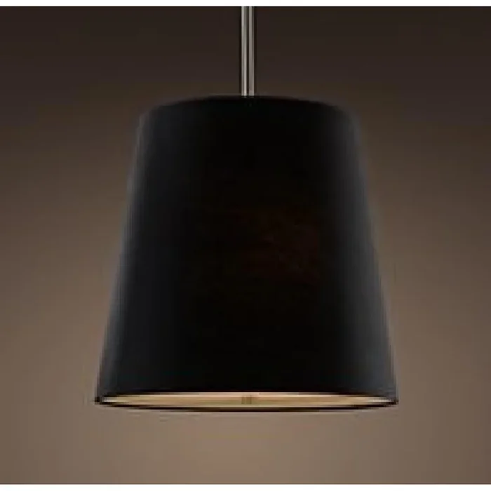 Restoration Hardware Barrel Black Linen Pendant Shade