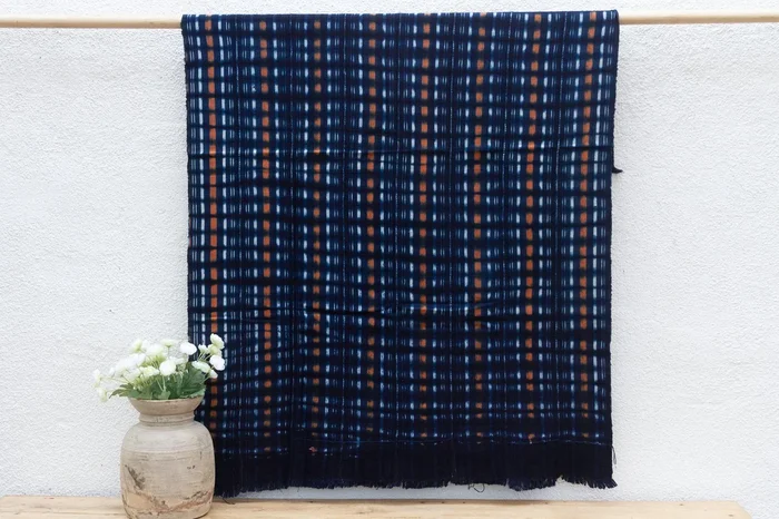 Rhythm Grid Indigo Mud Cloth (Trade)