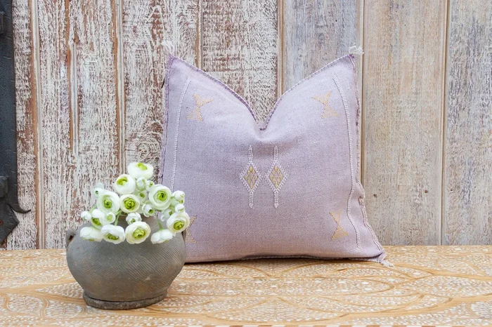 Rimi Moroccan Silk Rug Pillow