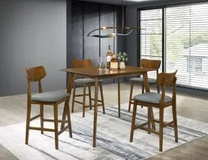 Robbie 5-piece 47-inch Counter Height Dining Set Walnut