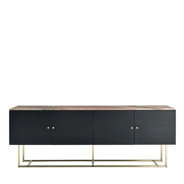 Roger Wood And Marble Sideboard by Dainellistudio