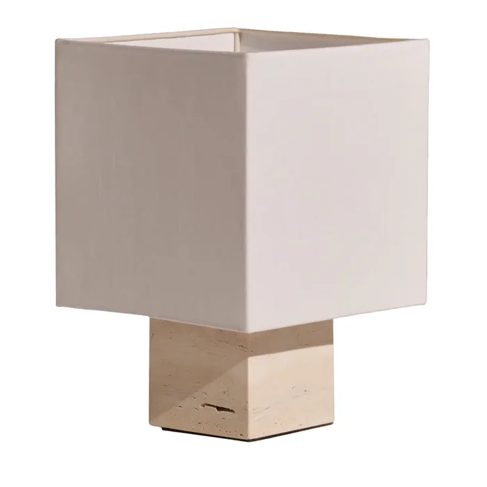 Roma Squared Small White Table Lamp