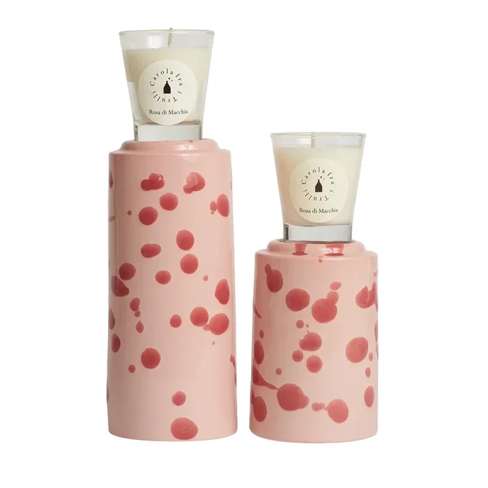 Rose and Burgundy Totem with scented candle Fragrance Blotch Rose