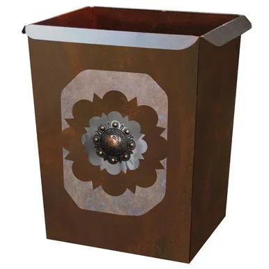 Round Copper Concho Waste Basket
