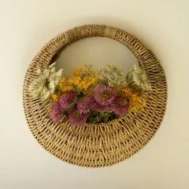 Round Woven Vine Wall Basket