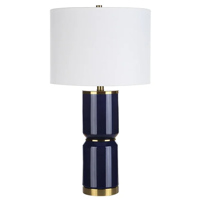 Royal Blue Glaze with Antique Gold Accents Lamp