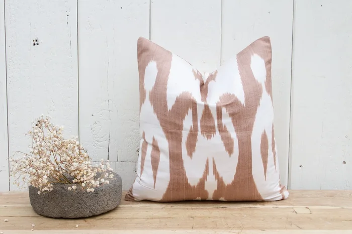 Russet Ikat Silk Pillow (Trade)