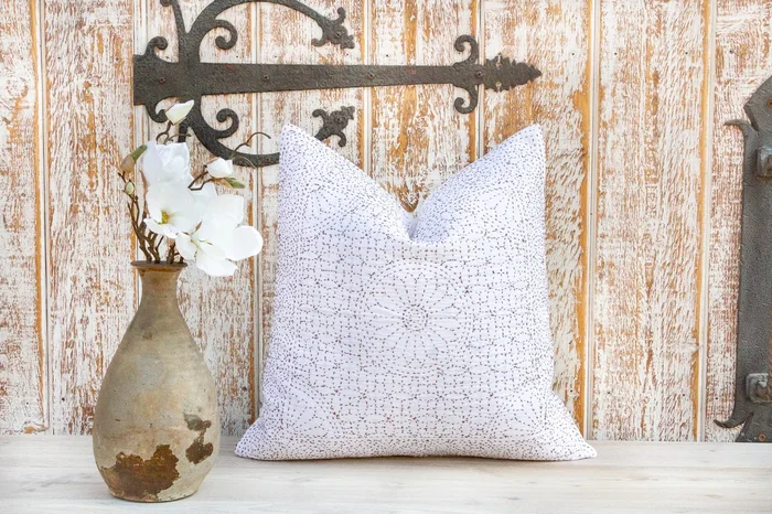 Rust Filanan Kantha Small Pillow Cover II