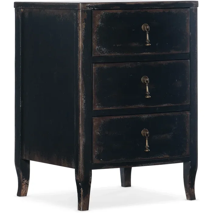 Rustic 3-Drawer Telephone Table with USB Electrical Outlet