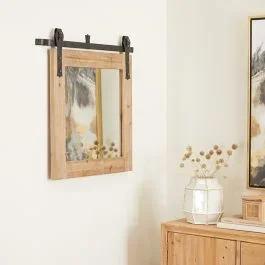 Rustic Barn Door Style Wall Mirror