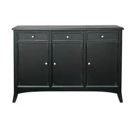 Rustic Black 3 Drawer Credenza | SHIPS FREE
