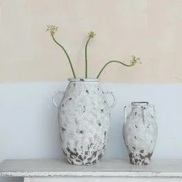 Rustic Distressed Metal Urn 21 Inch