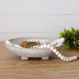 Rustic Farmhouse Footed Cement Bowl