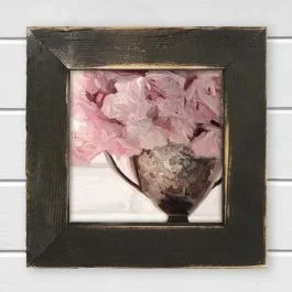 Rustic Framed Silver Vase Wall Art