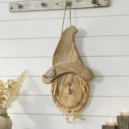 Rustic Natural Wood Hanging Scarecrow